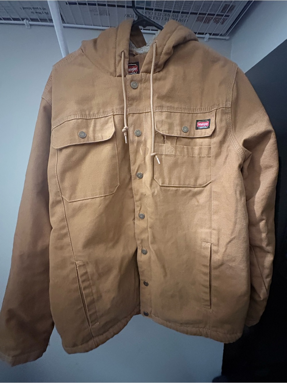 Wrangler Hooded Field Jacket in Camel - Picture 2 of 10